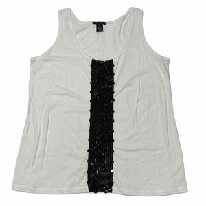 Pink Tartan White Black Sequined Tank Top Size Xl